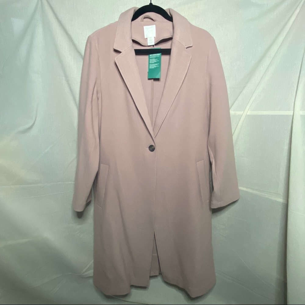 H&M Single-Breasted Coat (Blush Pink)